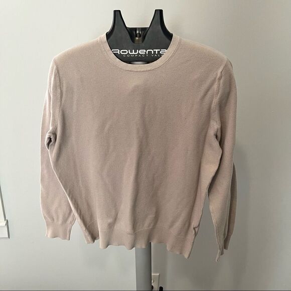 J. Crew Cashmere Blend Tan Crewneck Mens Sweater Size Large - Picture 1 of 8
